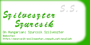 szilveszter szurcsik business card